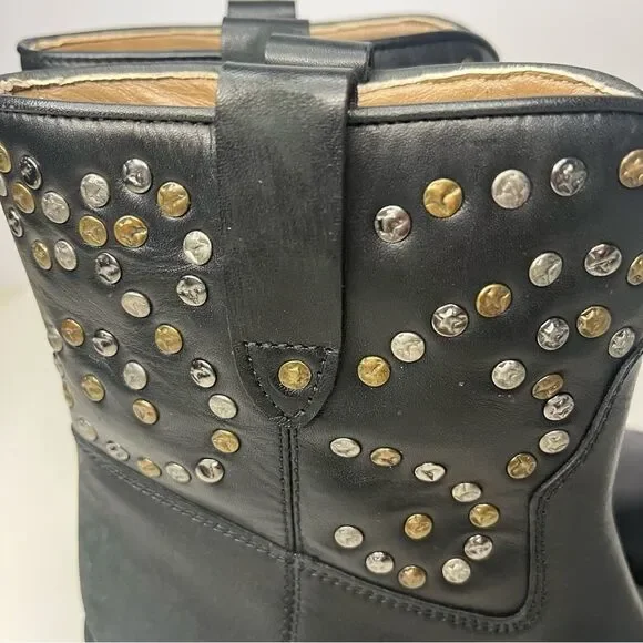 Free People Studded Pull On Ankle Boots in Black 6.5‎